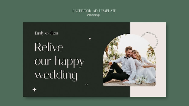 Free PSD wedding  celebration facebook template