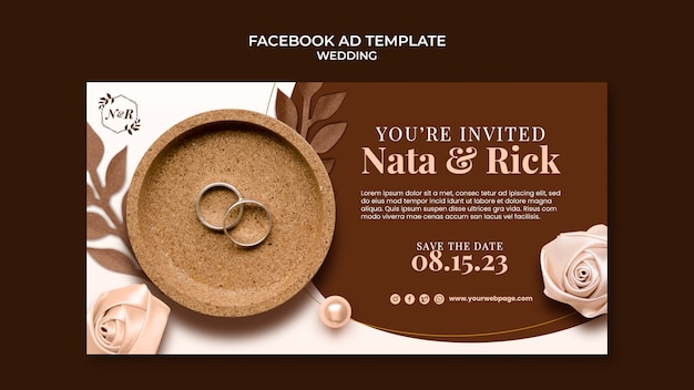 PSD gratuito modello facebook per la celebrazione del matrimonio