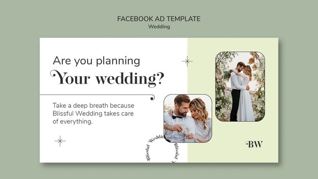 Wedding celebration facebook template