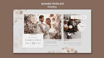 Free PSD wedding celebration floral banner template