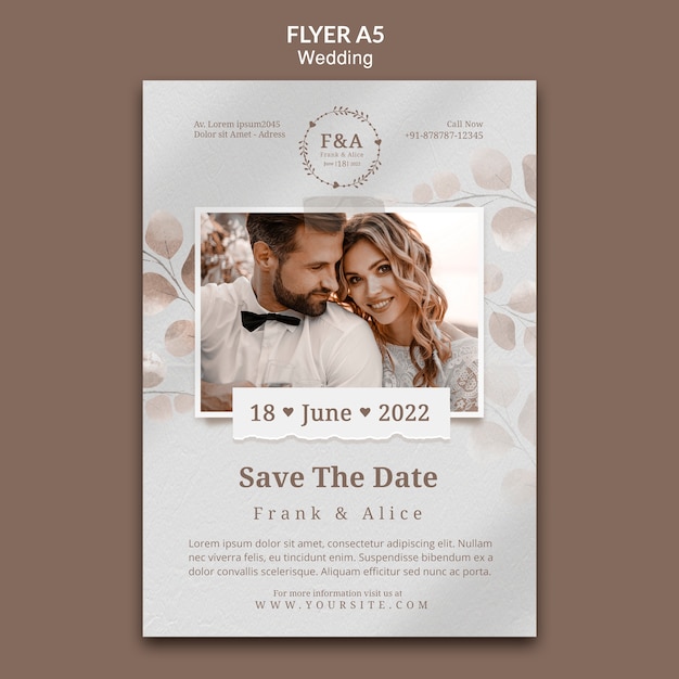 Wedding celebration flyer template