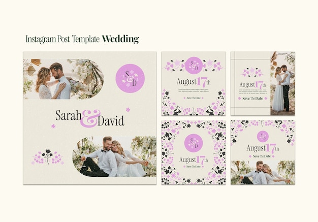 Free PSD wedding celebration  instagram posts