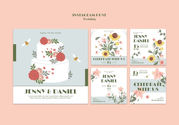 Wedding celebration  instagram posts