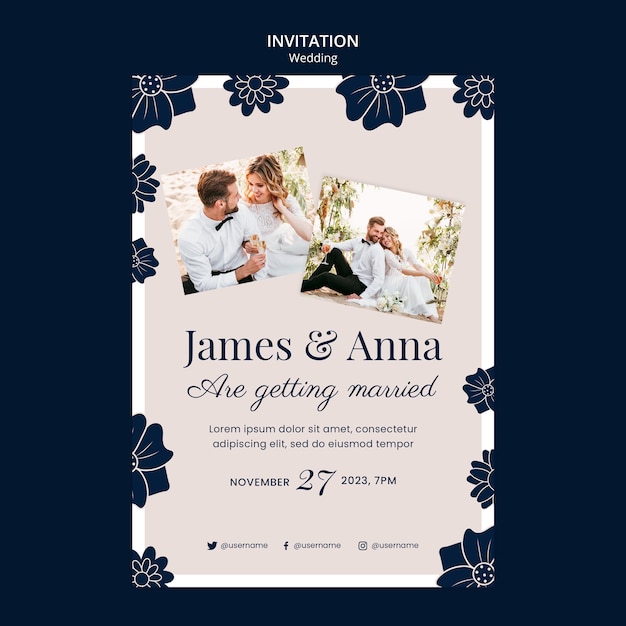 Wedding Celebration Invitation Template – Free PSD Download