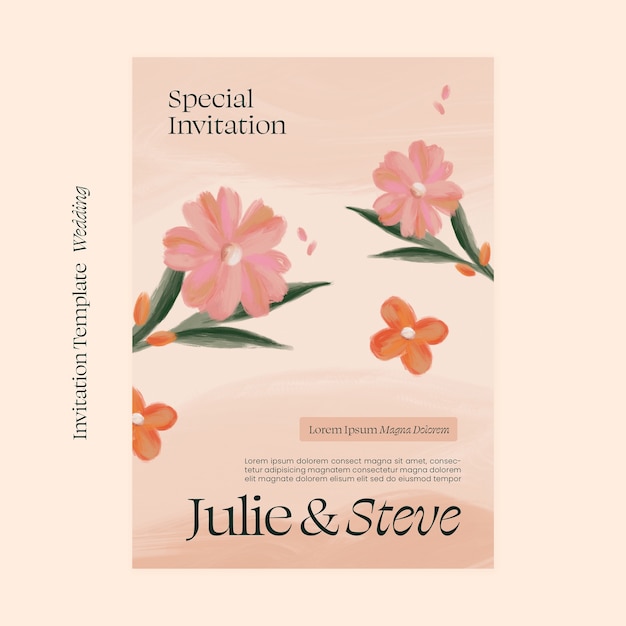 Free PSD wedding celebration invitation template