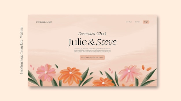 wedding celebration landing page template