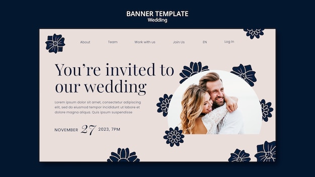 Free PSD wedding  celebration landing page