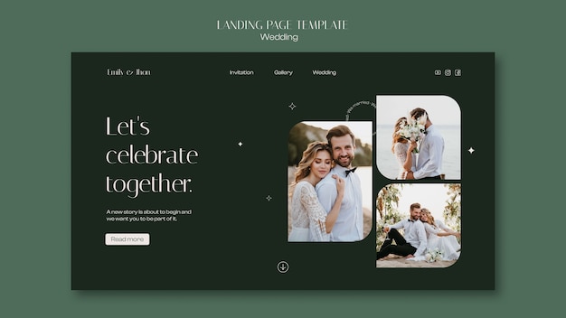 Free PSD wedding  celebration landing page