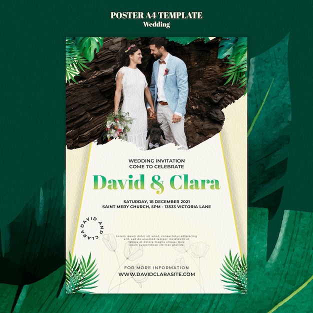 Wedding Celebration Poster Template Free PSD – Download for Free