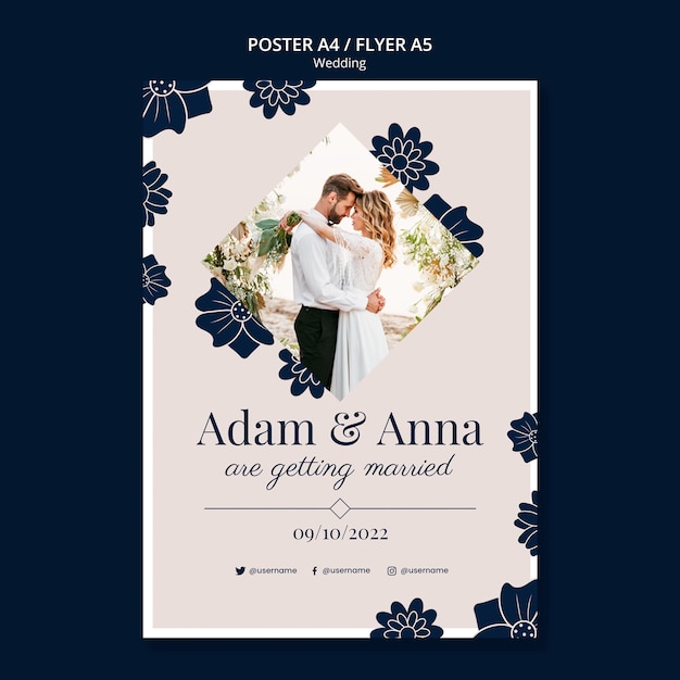 Free Wedding Celebration Poster Template PSD Download