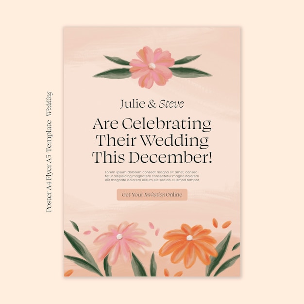 Free PSD wedding celebration poster template