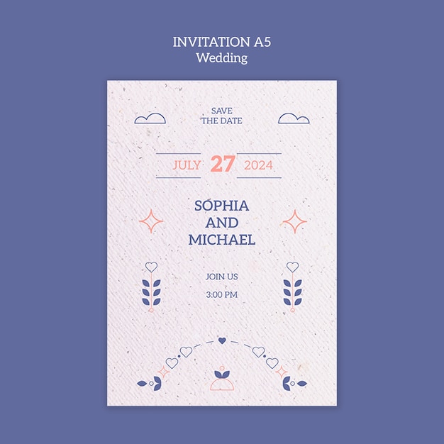 무료 PSD wedding celebration template