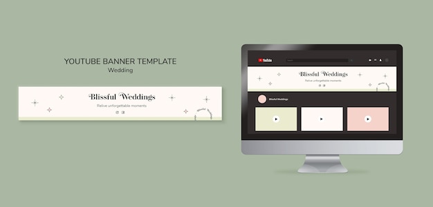 PSD gratuito banner youtube per la celebrazione del matrimonio