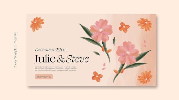 Free PSD wedding celebration youtube cover template