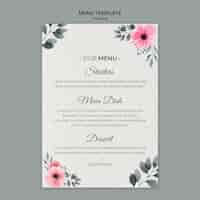 Free PSD wedding concept menu template