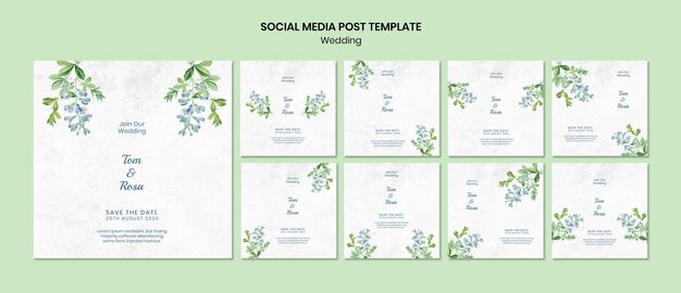 Wedding concept social media post template