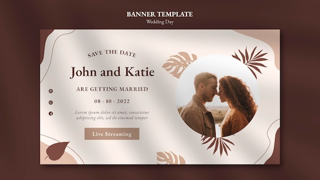 Wedding day horizontal banner template