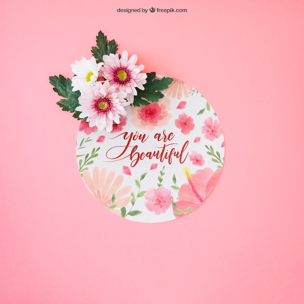 Free PSD wedding decoration with circular card