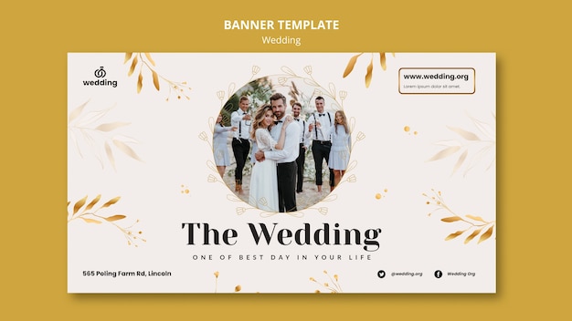 Wedding design template of banner