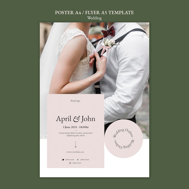 Free PSD wedding event poster template