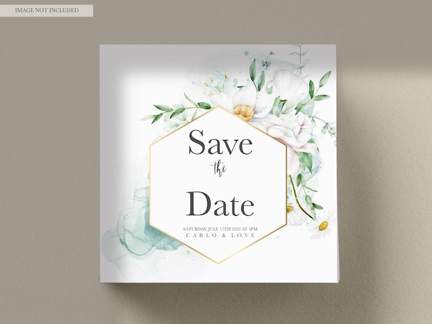 Wedding floral invitation template