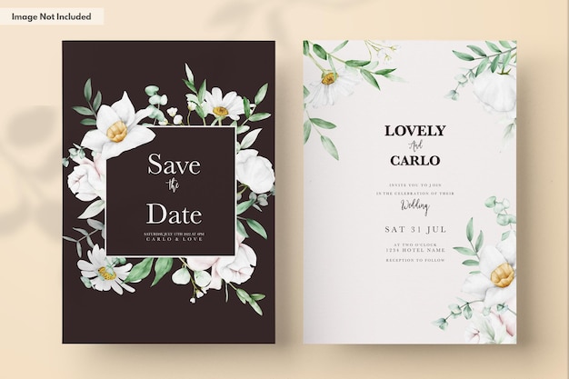 Wedding floral invitation template