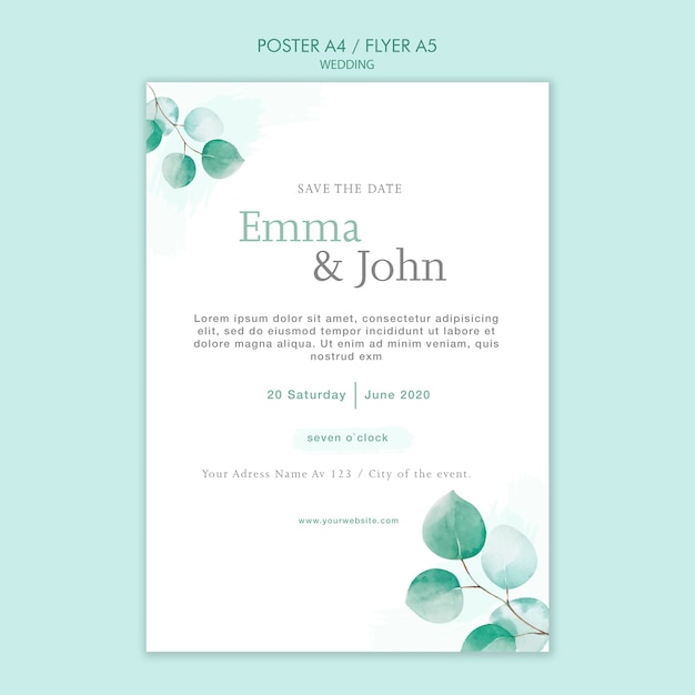wedding flyer template design