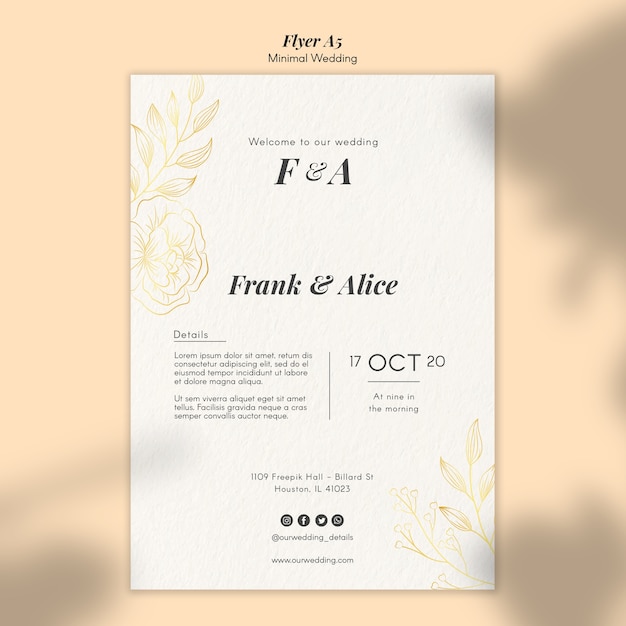 Wedding flyer template