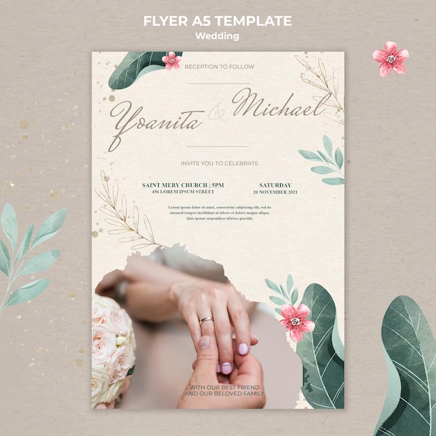 Free PSD wedding flyer template