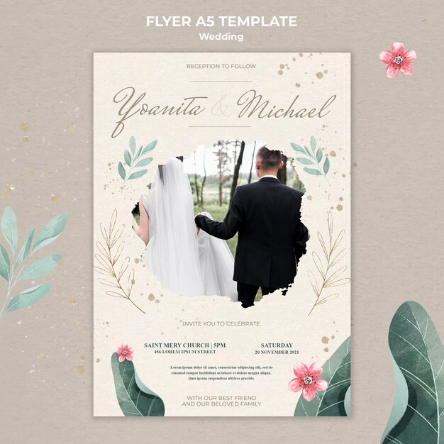 結婚式のチラシテンプレート