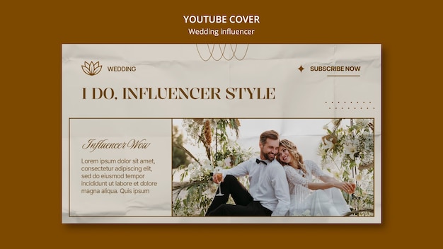 PSD gratuito progettazione del modello dell'influencer del matrimonio