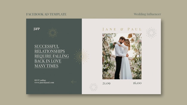 Free PSD wedding influencer template design