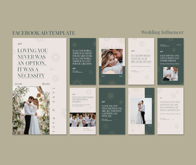 Free PSD wedding influencer template design