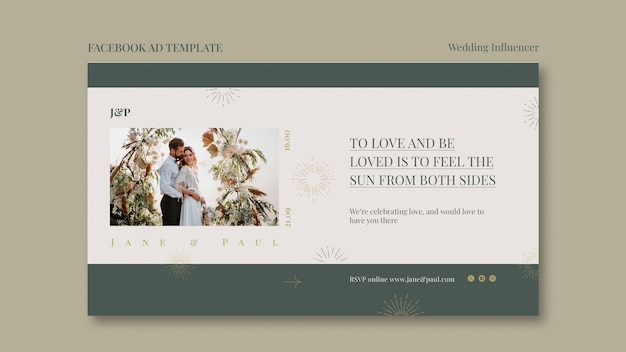Бесплатный PSD Дизайн шаблонов для influencers на свадьбе