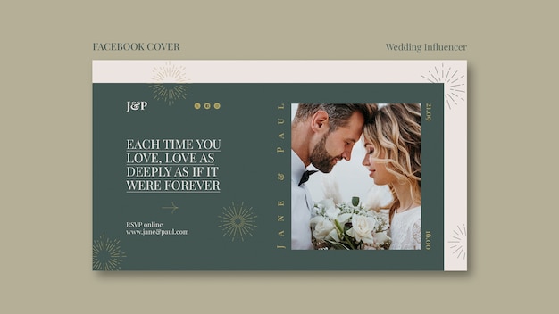 Бесплатный PSD Дизайн шаблонов для influencers на свадьбе