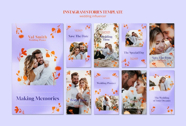 Free PSD wedding influencer template design