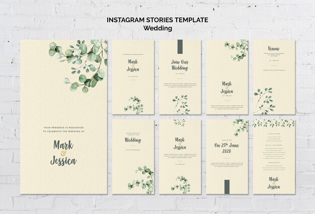 Шаблон истории свадебного Instagram