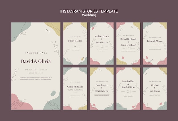 Wedding instagram stories template