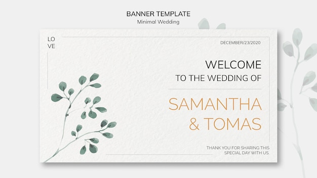 Wedding invitation banner template