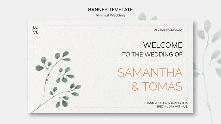 無料PSD 結婚式招待状バナーテンプレート