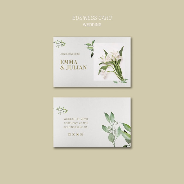 Wedding invitation business card template