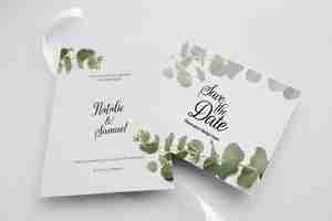 Free PSD wedding invitation elegant theme template