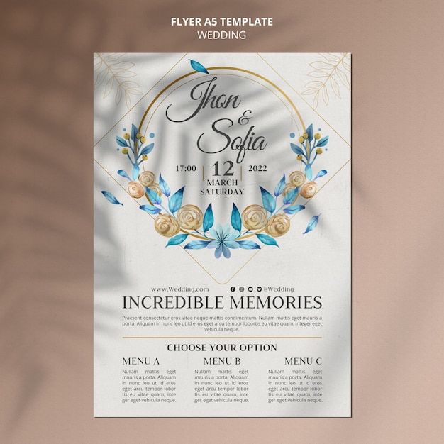 Wedding invitation flyer template