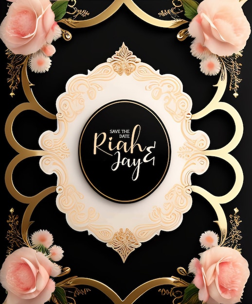 Free PSD wedding invitation greeting cards elegant vintage style for web purpose