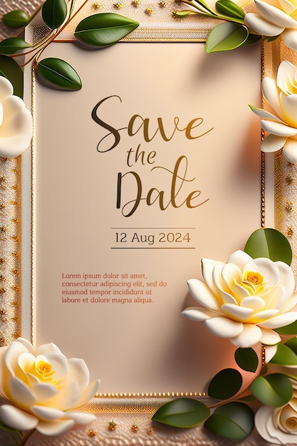 Wedding invitation greeting cards elegant vintage style