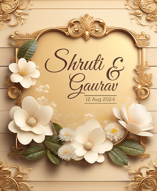 Free PSD wedding invitation greeting cards elegant vintage style