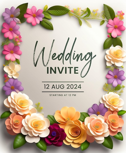Free PSD wedding invitation greeting cards elegant vintage style