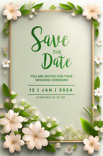 Free PSD wedding invitation greeting cards elegant vintage style