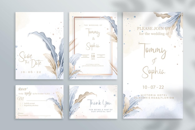 Wedding invitation pack with