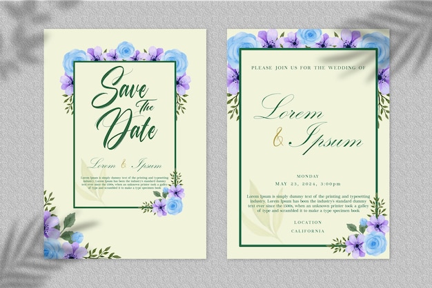 結婚式​の​招待状​の​テンプレート​カード​の​デザイン​psd